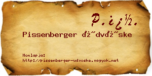 Pissenberger Üdvöske névjegykártya